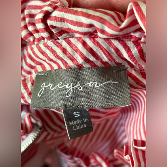 GREYSN | Red & White Striped Top | Pullover | Women’s Size Small - Picture 2 of 9
